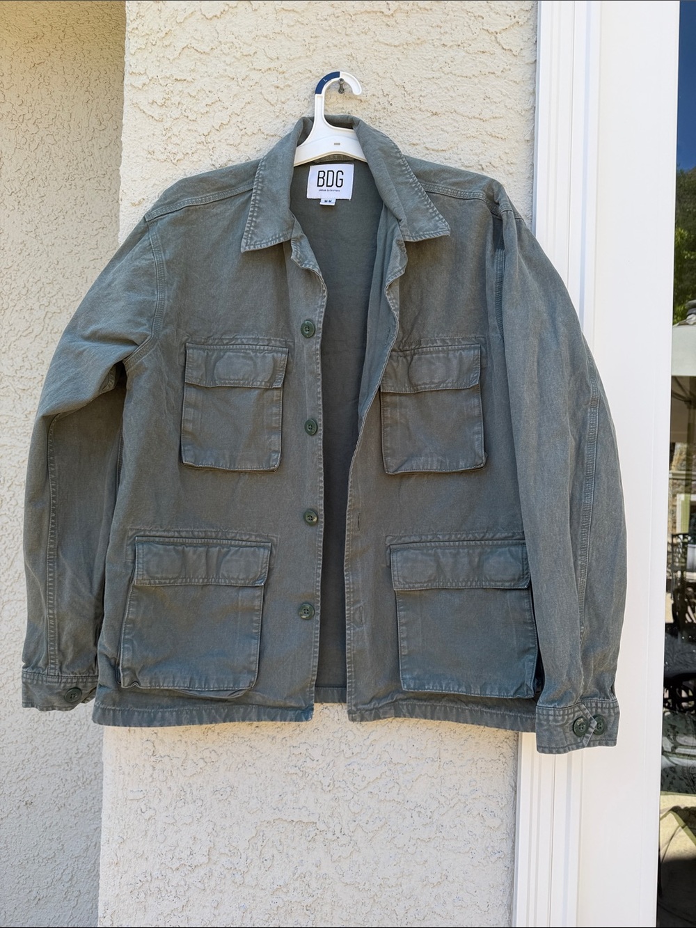 Urban Outfitters Men's Olive Green Utility Canvas Military Shirt Jacket Size M